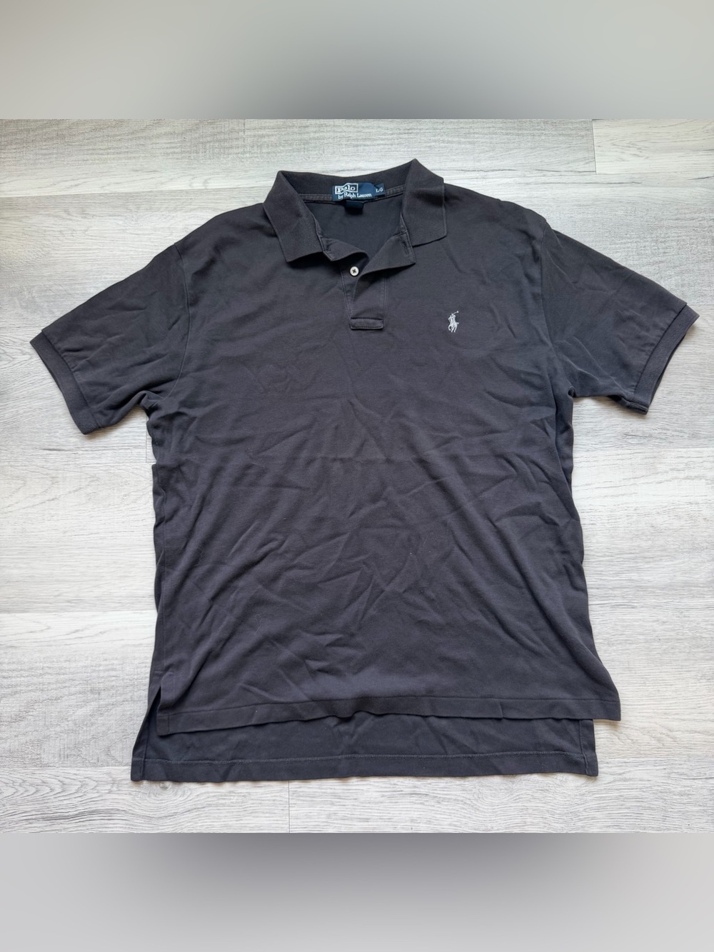 Ralph Lauren Men's Black Polo with White Pony Logo